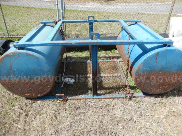 USED (1) BLUE METAL FLOATING DEVICE FROM A THOMPSON PUMP  42" H x 48" W x 102" L