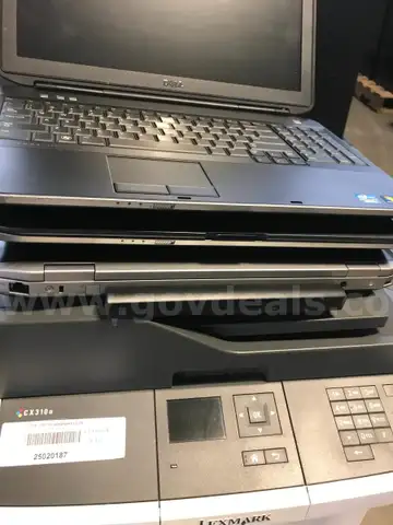 LOT OF LAPTOPS, PRINTERS, SOUND SYSTEM AND OTHER MISC. ITEMS ON ONE PALLET.