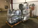 LOT OF IMAC, ALL IN ONES AND CREDIT CARD READER AND PRINTERS ON THREE PALLETS.