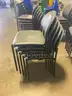LOT OF 44 GRAY VINYL STACKING CHAIRS