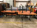 LOT OF RESTAURANT BOOTHS AND TABLES.