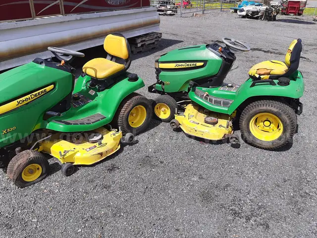TWO JOHN DEERE RIDING MOWERS X500  (ONE RUNNING ONE PARTS)
