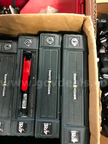 LOT OF ICVS WATCHGUARD 4RE DVR, DISPLAYS, TRANSMITTERS AND CAMERA FRONT PANORAMIC ON ONE PALLET.