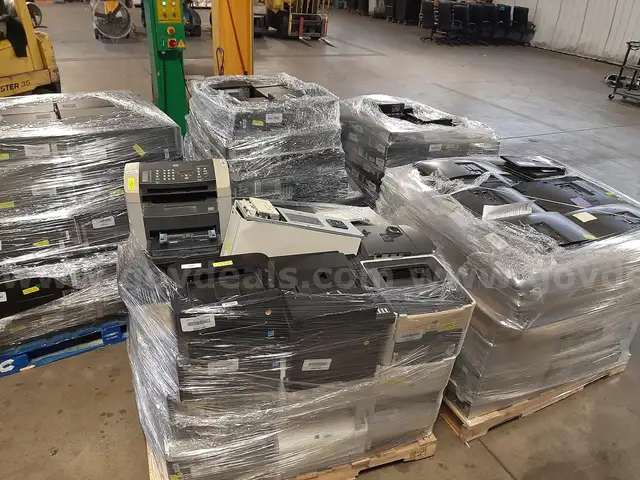 COMPUTERS AND OTHER ITEMS ON FIVE PALLETS