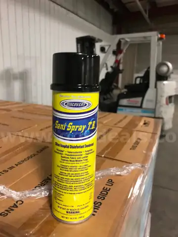 DISCOVER SANI SPRAY 16.5OZ BOTTLE, 12 BOTTLES PER CASE, 64 CASES ON ONE PALLET.