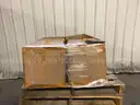 LOT OF BLACK CLOTH FACE MASKS ON ONE PALLET.