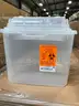 A pallet of Medegen stackable sharps-Tainers 5.4qt (clear)