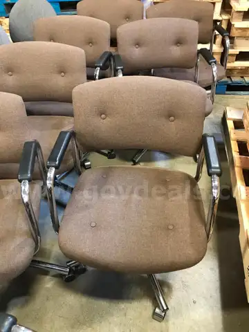 Set of 8 United Chair Brown Office Chairs