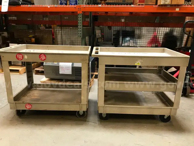 Set of 2 Rubbermaid Commercial Utility Carts
