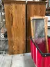 Set of 2 Wooden Glass Cabinet with LED Lights
