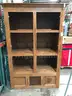 Set of 2 Wooden Glass Cabinet with LED Lights