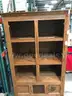 Set of 2 Wooden Glass Cabinet with LED Lights