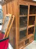 Set of 2 Wooden Glass Cabinet with LED Lights