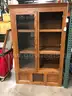Set of 2 Wooden Glass Cabinet with LED Lights