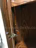 Set of 2 Wooden Glass Cabinet with LED Lights