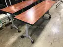 Set of 6 Wooden Desk with Wheels