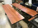 Set of 6 Wooden Desk with Wheels