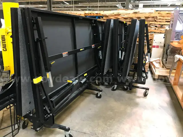 Set of 7 Mobile Folding Stages 6&#x27; X 8&#x27; Moblie Stage Section with set of 2 SICO stage stairs(5 steps)