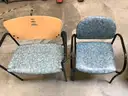 Set of 20 VERSA STANDARD STACK CHAIRS with Blue/Green Cushioned upholstery