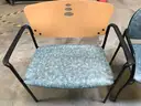 Set of 20 VERSA STANDARD STACK CHAIRS with Blue/Green Cushioned upholstery