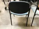 Set of 20 VERSA STANDARD STACK CHAIRS with Blue/Green Cushioned upholstery