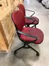 Set of 81 Red KI Folding Chairs with Casters and Armrests