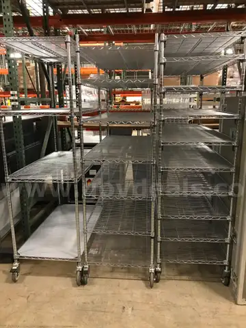 Set of 3 InterMetro Wire Rolling Racks