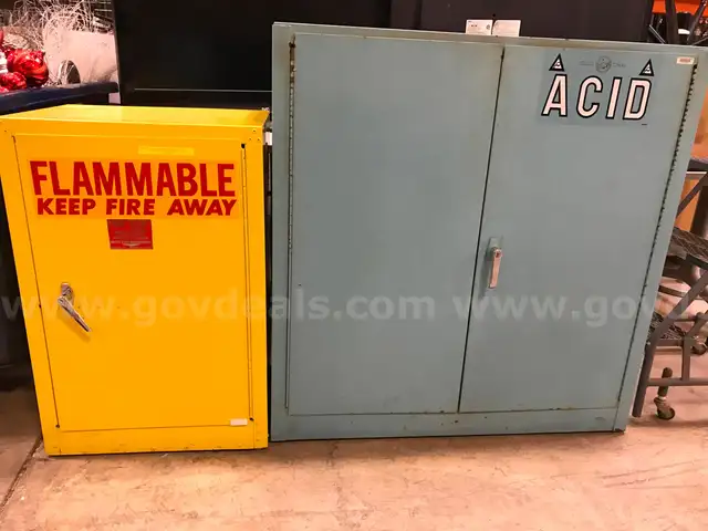 Justrite Acid Storage and Eagle Acid Flammable Cabinet