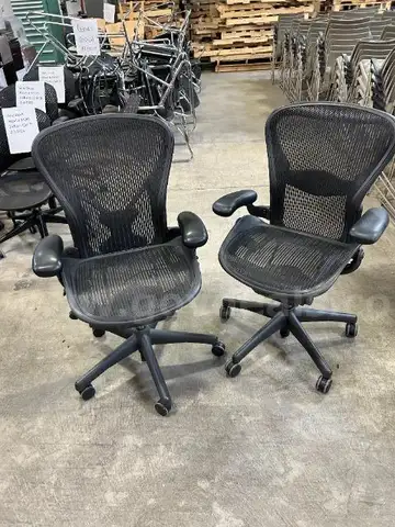 Lot of (2) two Herman Miller Aeron (B) Task Chairs - Used
