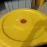 Rubbermaid Yellow and Blue tall trash cans - with only 10 lids -  Lot of 27