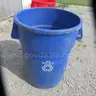 Rubbermaid Yellow and Blue tall trash cans - with only 10 lids -  Lot of 27
