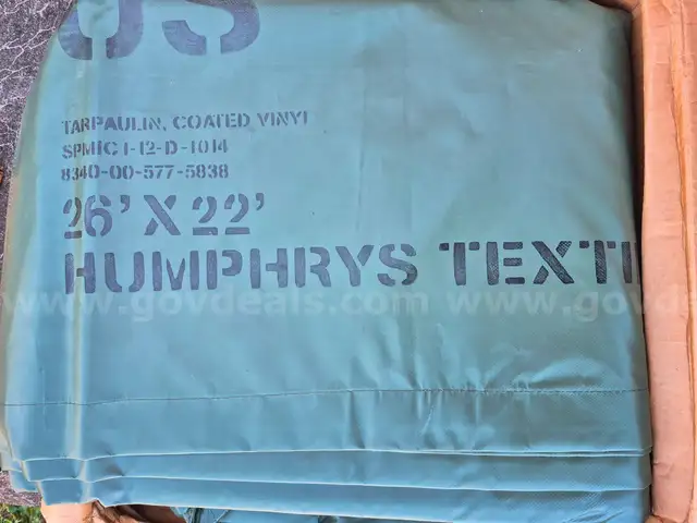 HUMPHRYS VINYL COATED MILITARY  26&#x27; X 22&#x27; TARPAULIN