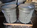 ONE LOT OF SIX (6) 55 GALLON MILITARY AMMO STORAGE BARRELS