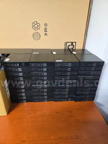 145 OptiPlex Desktop Computers, 9 UPS devices, misc. cords &#x26; equipment