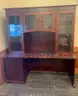 Two Dell Printers & One Wood Hutch with Desk