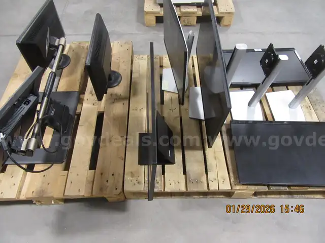Lot of 8 Various Monitors & Stands