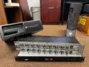 MISC POLICE RECEIVERS,TRANSMITTERS,CAMERA,MIXERS,BI-AMP (SOLD AS IS)