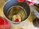 Plastic and small steel drums