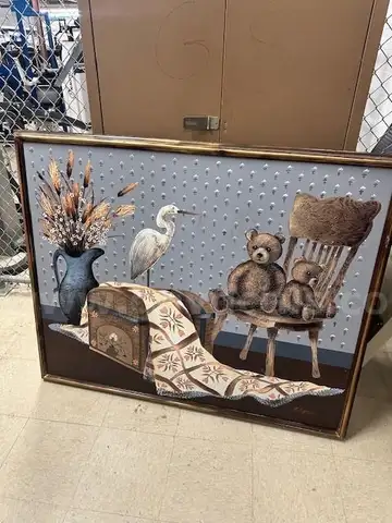 Artwork framed in 4ft by 3ft.