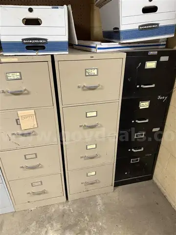 8 Used Metal File Cabinets - Ranging from OK to Poor Condition