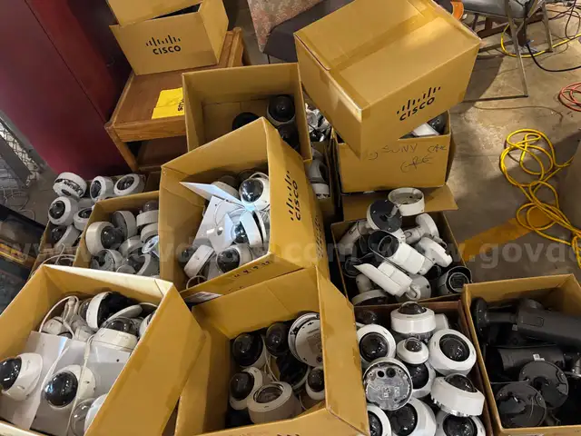 Lot of Security cameras.