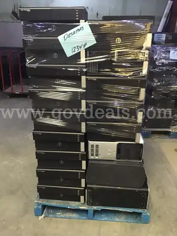 Lot 25 - 50 Desktop Computers- 1234lbs including pallet