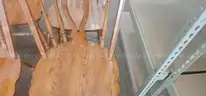 6 wooden table chairs