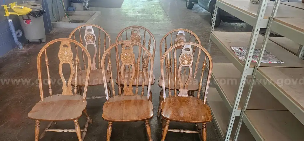 6 wooden table chairs