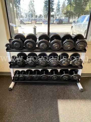 DUMBELLS and 3-TIER DUMBELL RACK