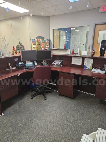 3 section office desk