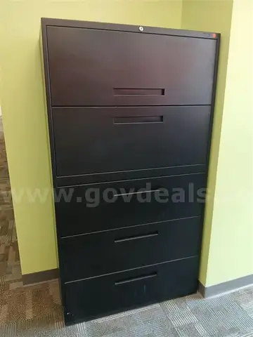 Lot of Used / Like New 5-Drawer Filing Cabinet (Black)