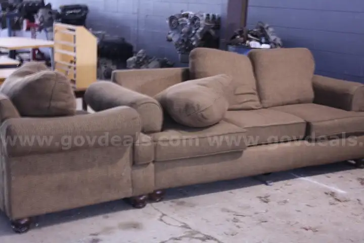 brown couch and chair