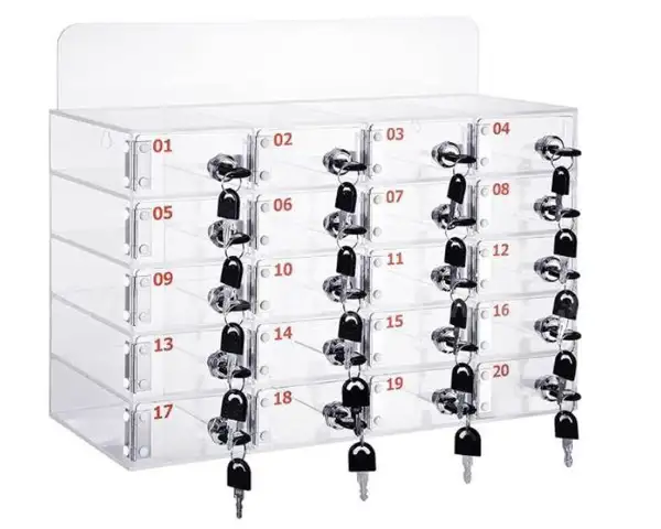 Lot of 5 Cell phone locker box with 20 lockable storage units