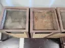 Lot of 3 Aggregate Stone Panel Trash Cans
